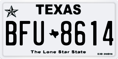 TX license plate BFU8614