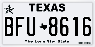 TX license plate BFU8616
