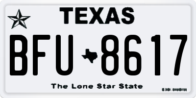 TX license plate BFU8617