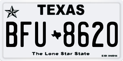 TX license plate BFU8620