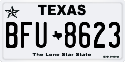 TX license plate BFU8623