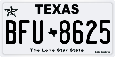 TX license plate BFU8625