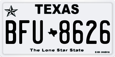 TX license plate BFU8626