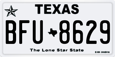 TX license plate BFU8629