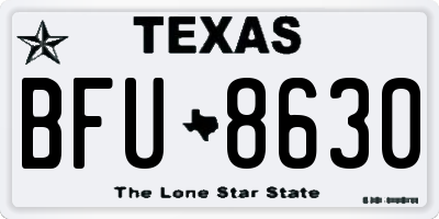 TX license plate BFU8630