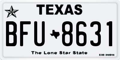 TX license plate BFU8631