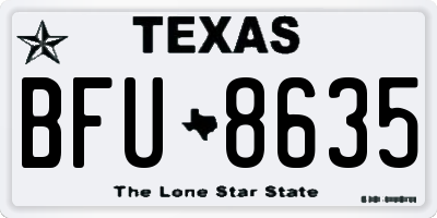 TX license plate BFU8635