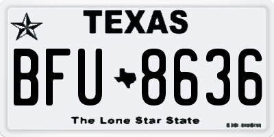 TX license plate BFU8636