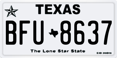 TX license plate BFU8637