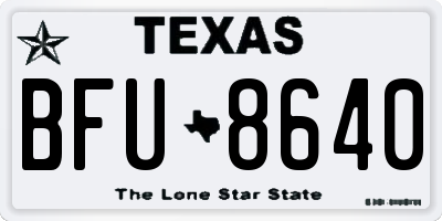 TX license plate BFU8640