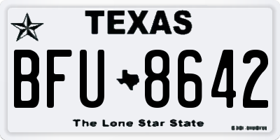 TX license plate BFU8642