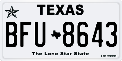 TX license plate BFU8643