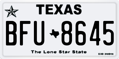 TX license plate BFU8645
