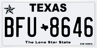 TX license plate BFU8646