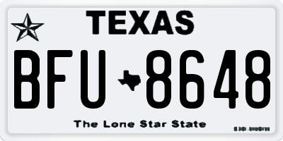 TX license plate BFU8648
