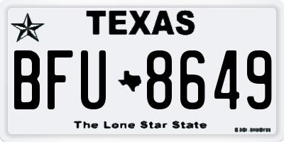 TX license plate BFU8649