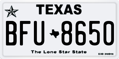 TX license plate BFU8650