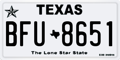 TX license plate BFU8651