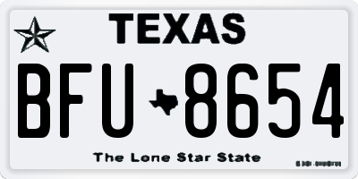 TX license plate BFU8654