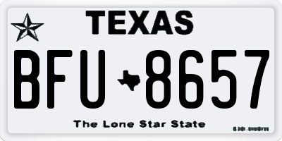 TX license plate BFU8657