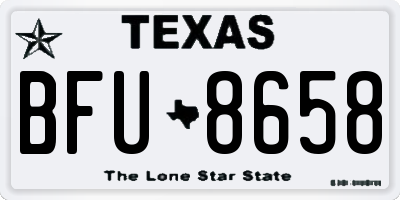 TX license plate BFU8658