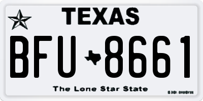 TX license plate BFU8661