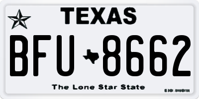 TX license plate BFU8662