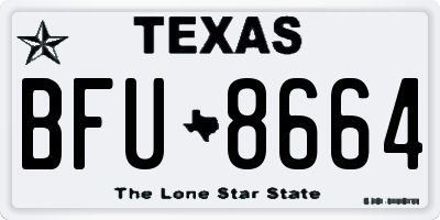 TX license plate BFU8664