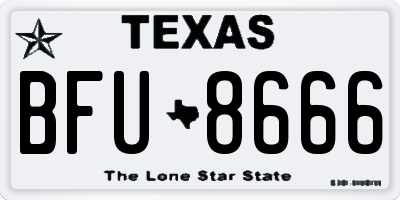 TX license plate BFU8666