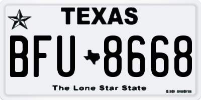 TX license plate BFU8668