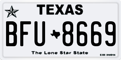 TX license plate BFU8669