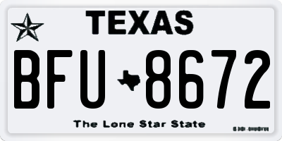 TX license plate BFU8672