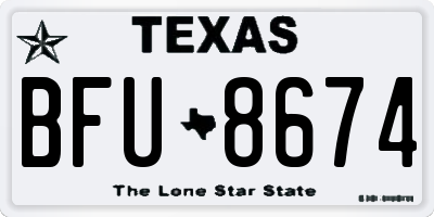 TX license plate BFU8674