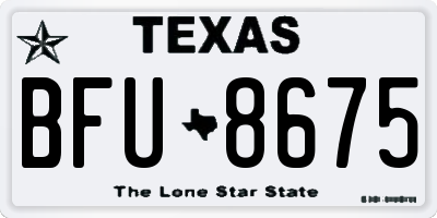 TX license plate BFU8675