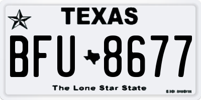 TX license plate BFU8677