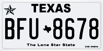 TX license plate BFU8678