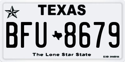 TX license plate BFU8679