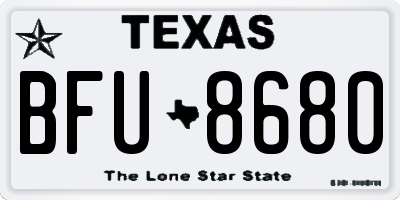TX license plate BFU8680