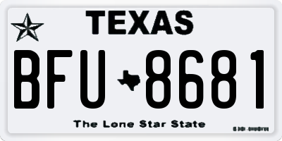 TX license plate BFU8681