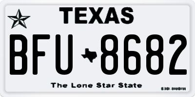TX license plate BFU8682