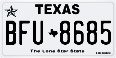 TX license plate BFU8685