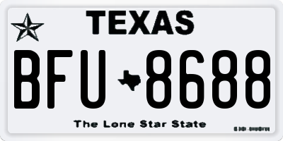 TX license plate BFU8688