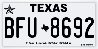 TX license plate BFU8692