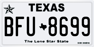 TX license plate BFU8699