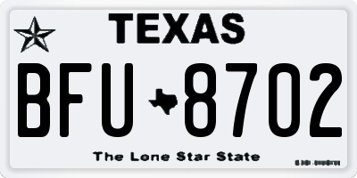 TX license plate BFU8702