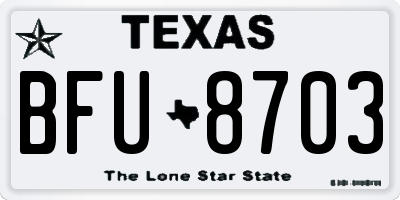 TX license plate BFU8703