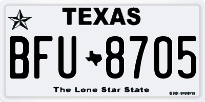 TX license plate BFU8705