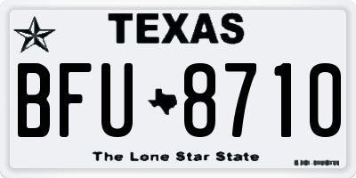 TX license plate BFU8710