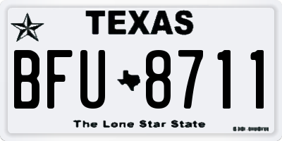 TX license plate BFU8711