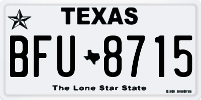 TX license plate BFU8715